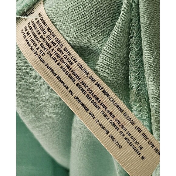 Free People Intimately Mint Green Cascades Crinkle Rayon Ruffle Top Size XS - Picture 6 of 8